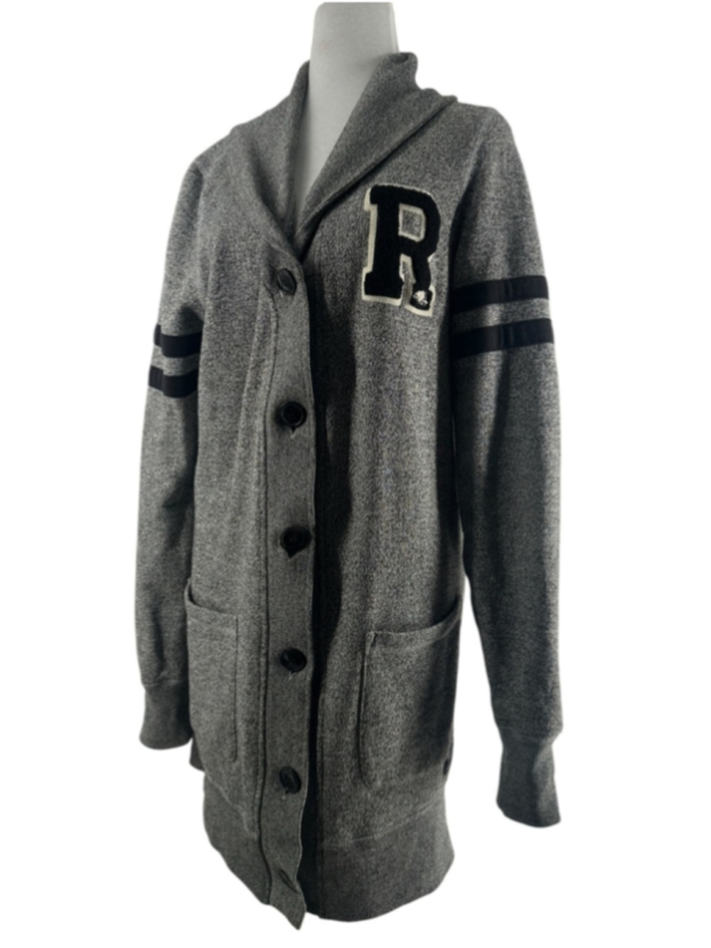 Roots cardigan Heather salt and pepper Sweatshirt longline lounge sz M